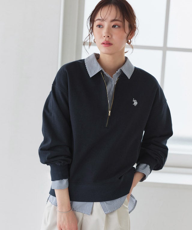 U.S.POLO ASSN.】ハーフジップスウェット | 【公式】Pierrot（ピエロ