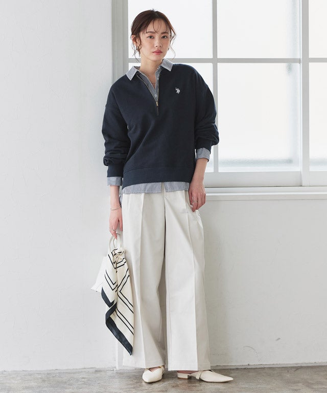 167cm / ネイビー×オフホワイト / M