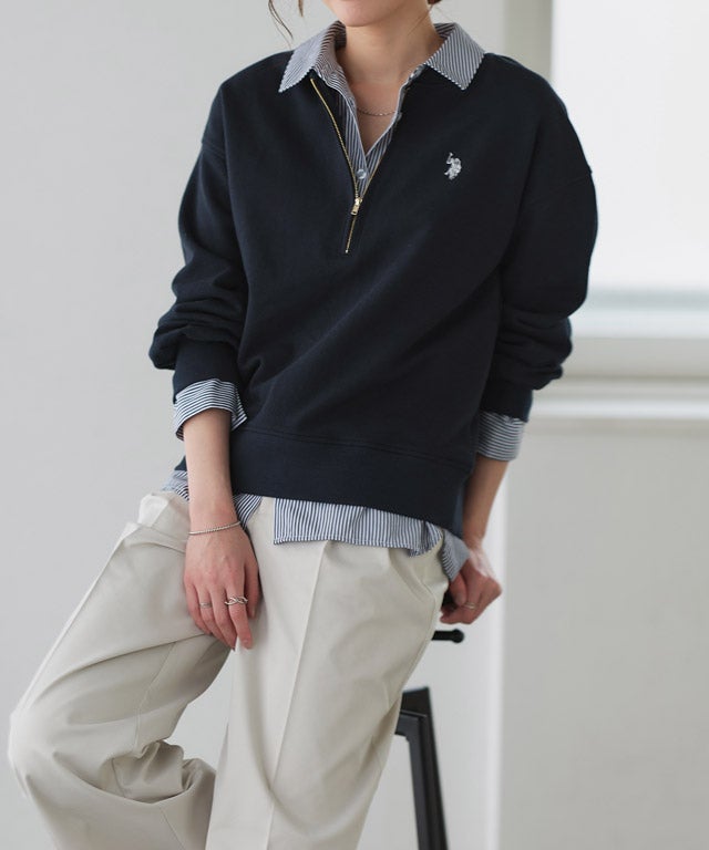 167cm / ネイビー×オフホワイト / M