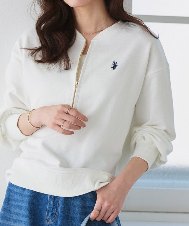 167cm / オフホワイト×ネイビー / M