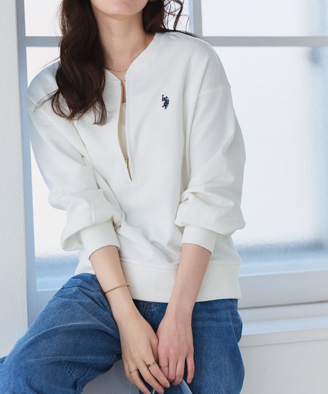 167cm / オフホワイト×ネイビー / M