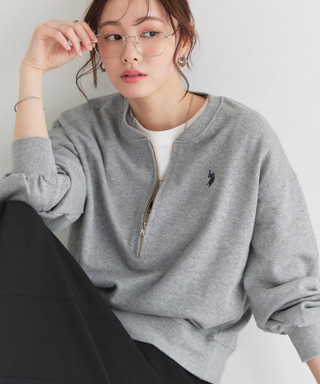 167cm / 杢グレー×ネイビー / M