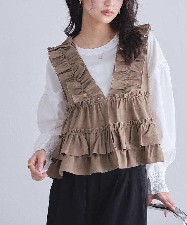 [ECLAM]フリルギャザーベスト