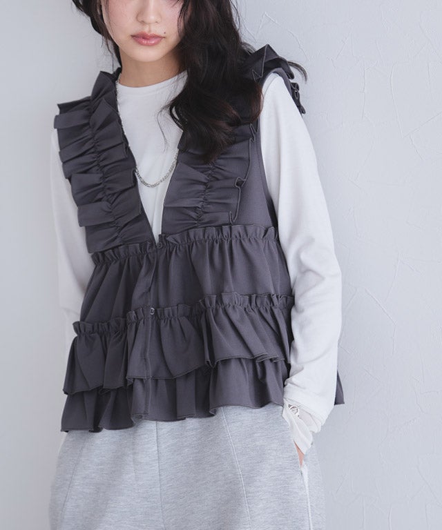 [ECLAM]フリルギャザーベスト