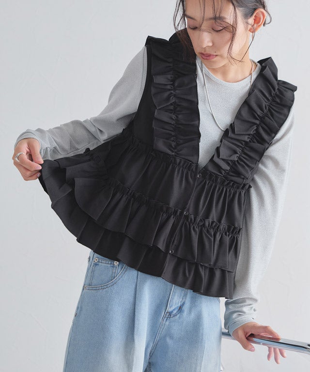 ECLAM]フリルギャザーベスト[送料無料] | 【公式】Pierrot（ピエロ