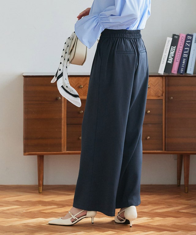 低身長サイズあり】ゴールドボタンワイドパンツ【Pierrot】【スピード