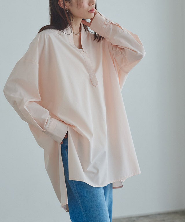 edit clothing 24a/w サイズ2 新品未使用　スキッパー RASW]ノーカラースキッパーチュニック | 【公式】Pierrot（ピエロ
