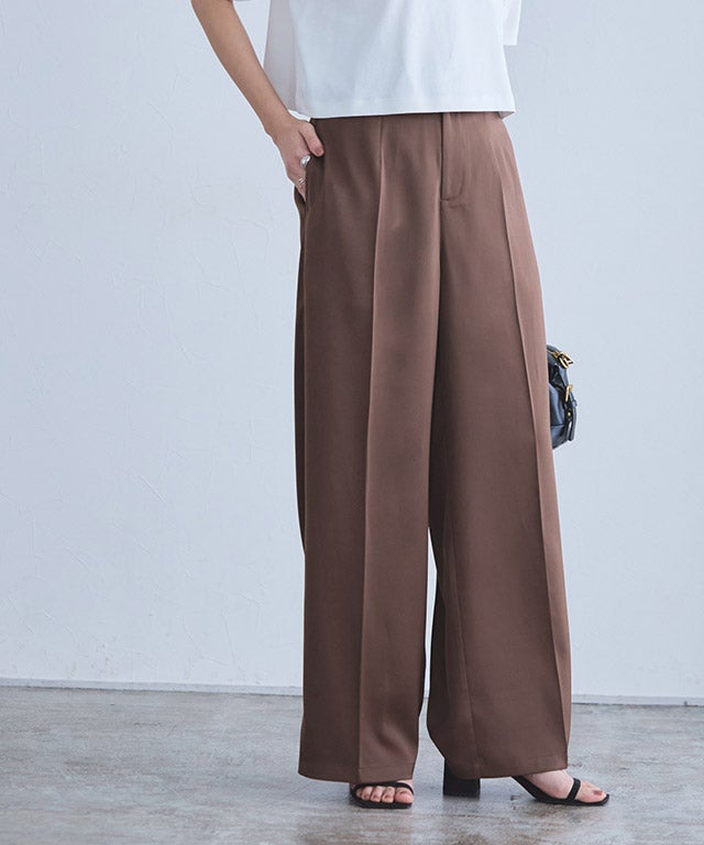 おまとめ買いキャンペーン対象】[RASW]サテンストレートパンツ