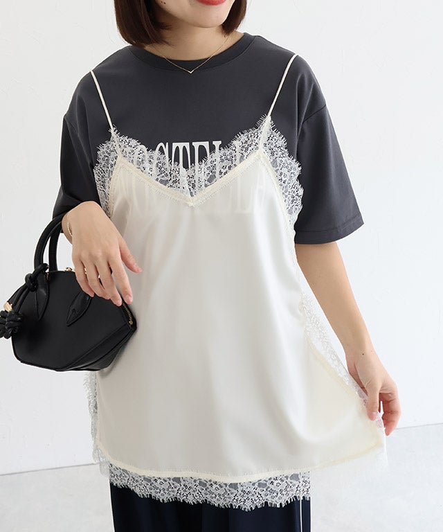 専用です　新品　Col Pierrot セイヒンゾメ レースキャミソールドレス サテンレースキャミソール【Pierrot】【スピード配送】 | 【公式
