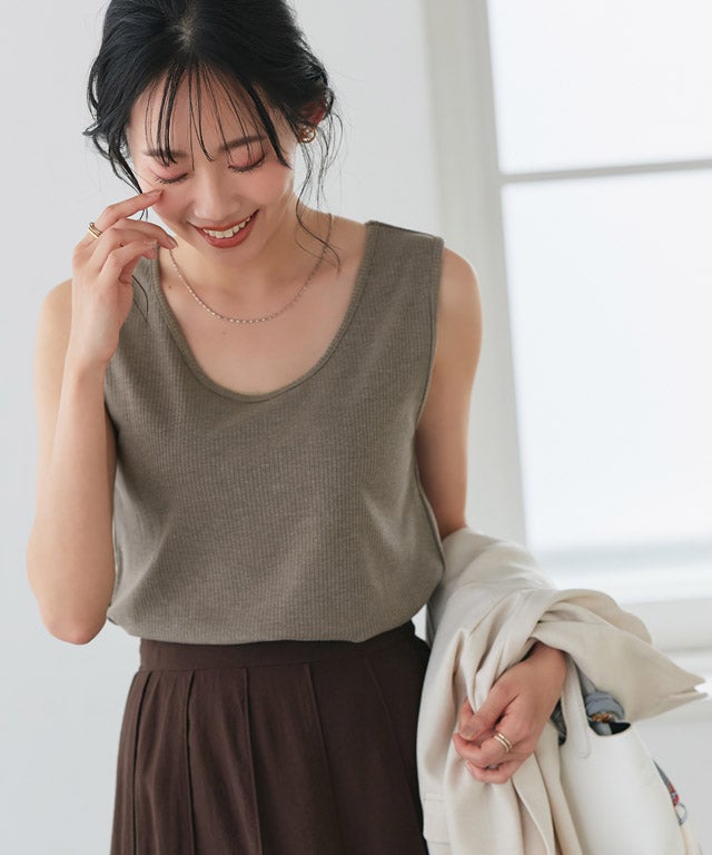 TVスタイリスト りささんコラボアイテム】選べる多機能リブタンク