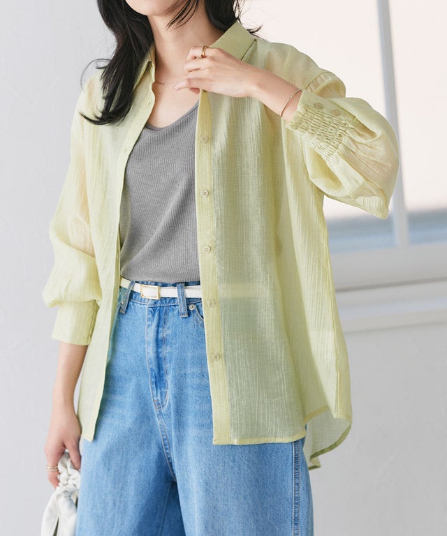 162cm / 雨音グレー / 杢グレー / Uネック / M