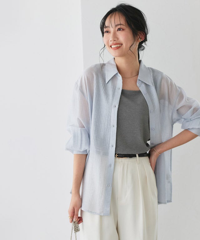 162cm / 雨音グレー / 杢グレー / スクエアネック / M