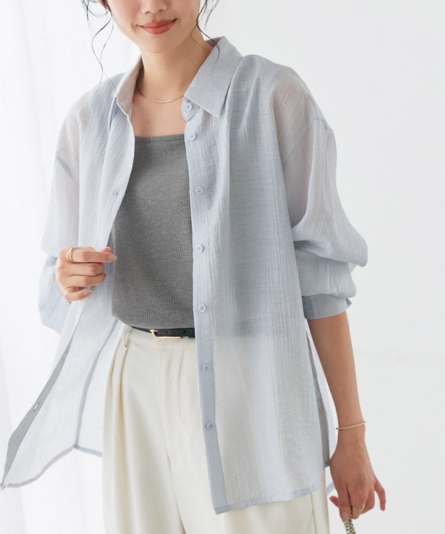 162cm / 雨音グレー / 杢グレー / スクエアネック / M