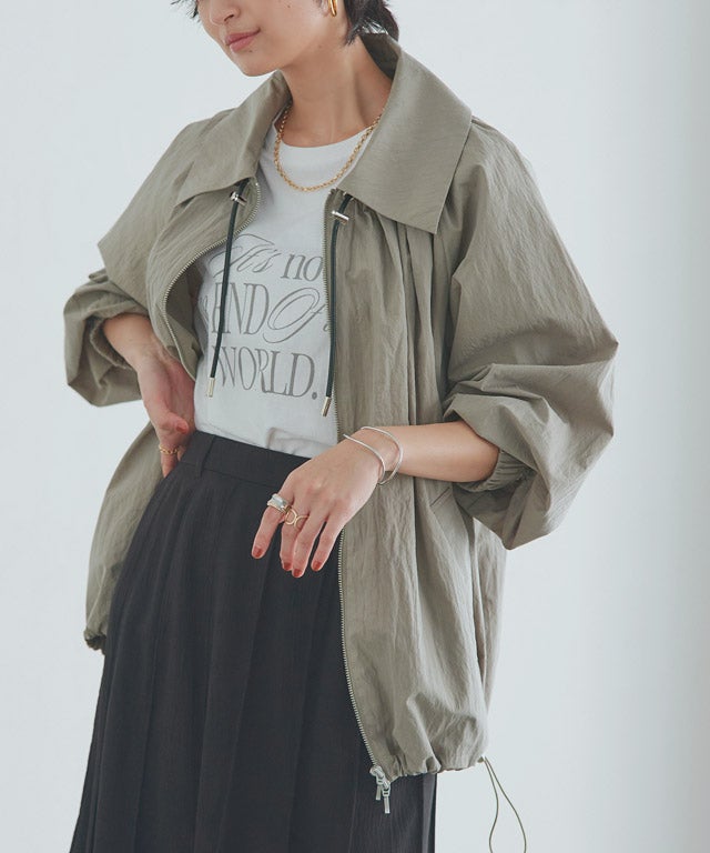 166cm / ライトカーキ×ブラック / M