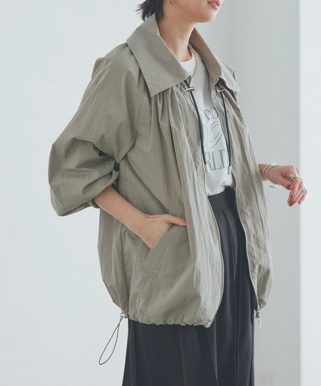 166cm / ライトカーキ×ブラック / M