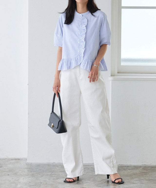 162cm / ストライプ / ブルー / M