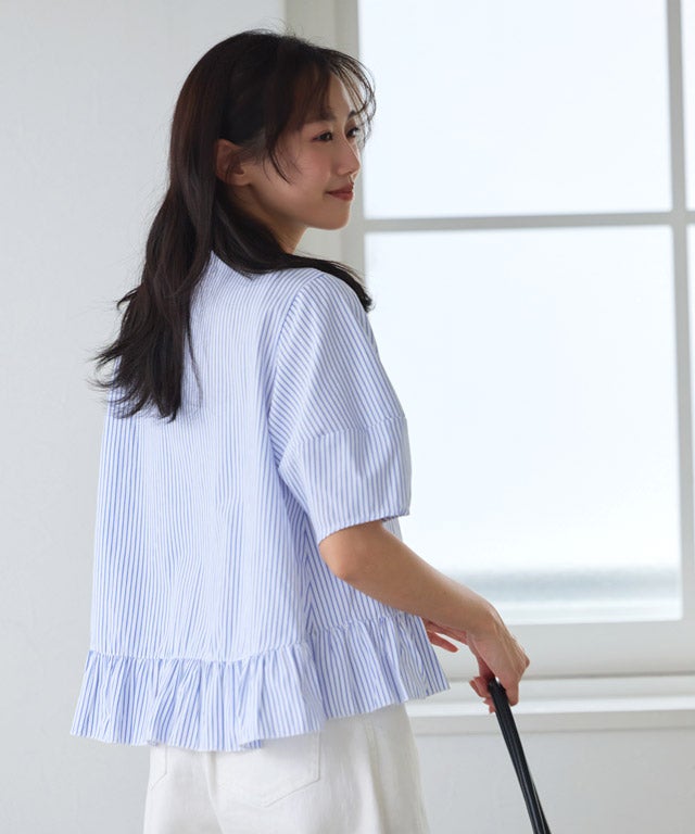 162cm / ストライプ / ブルー / M