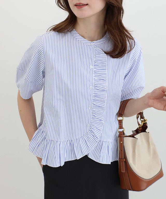 163cm / ストライプ / ブルー / M