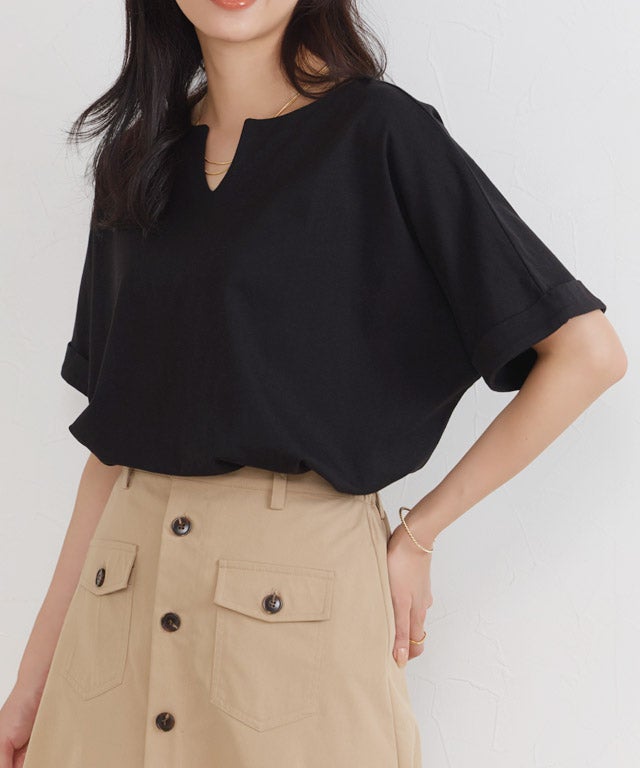 162cm / ブラック / キーネック / M