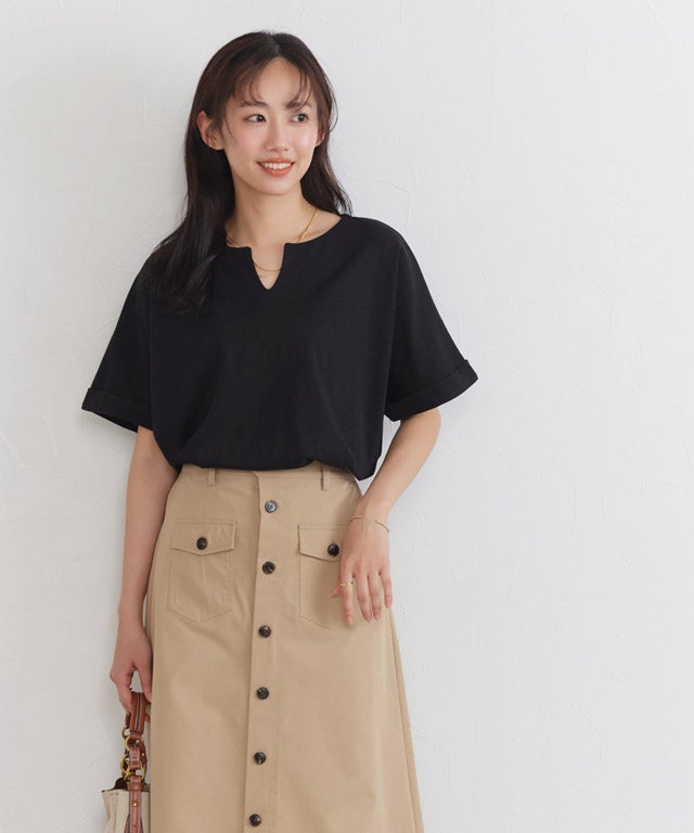 162cm / ブラック / キーネック / M