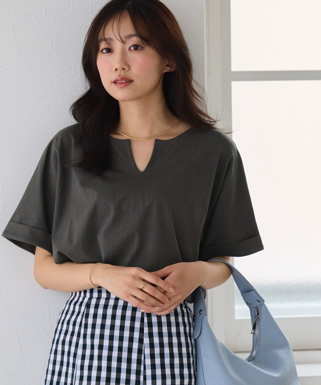 162cm / チャコール / キーネック / M