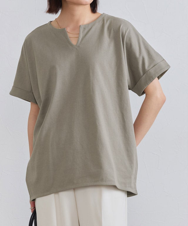 163cm / モカグレー / キーネック / M