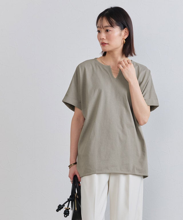 163cm / モカグレー / キーネック / M