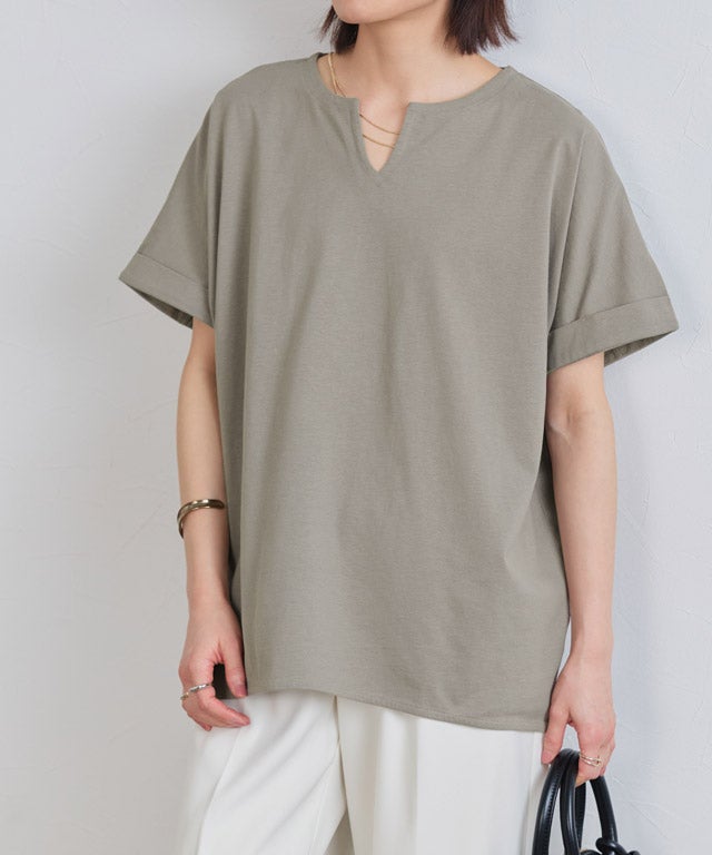 163cm / モカグレー / キーネック / M