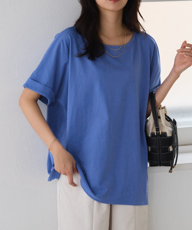 162cm / ブルー / クルーネック / M