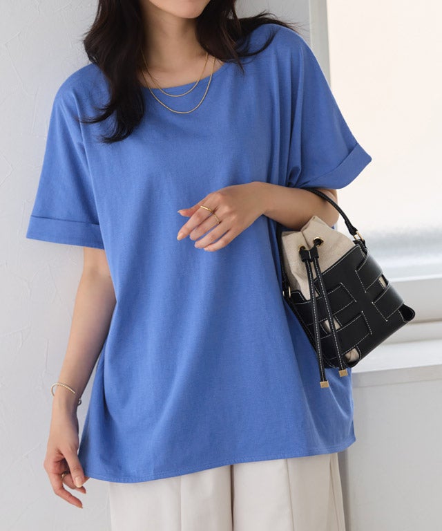 162cm / ブルー / クルーネック / M