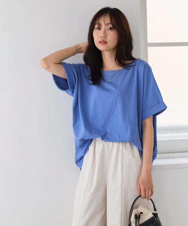 162cm / ブルー / クルーネック / M