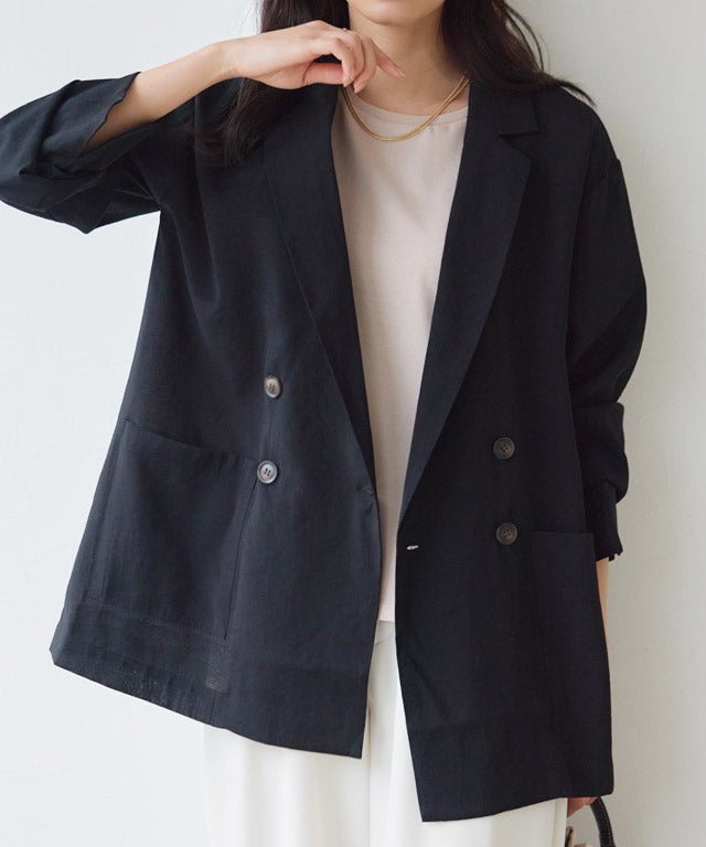 接触冷感シアーテーラードジャケット
