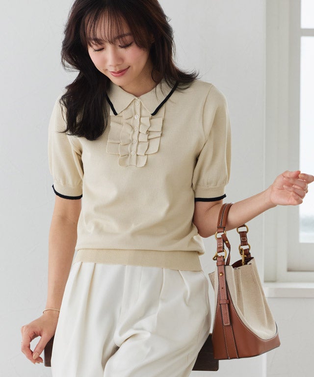 162cm / アイボリー×ブラック / M