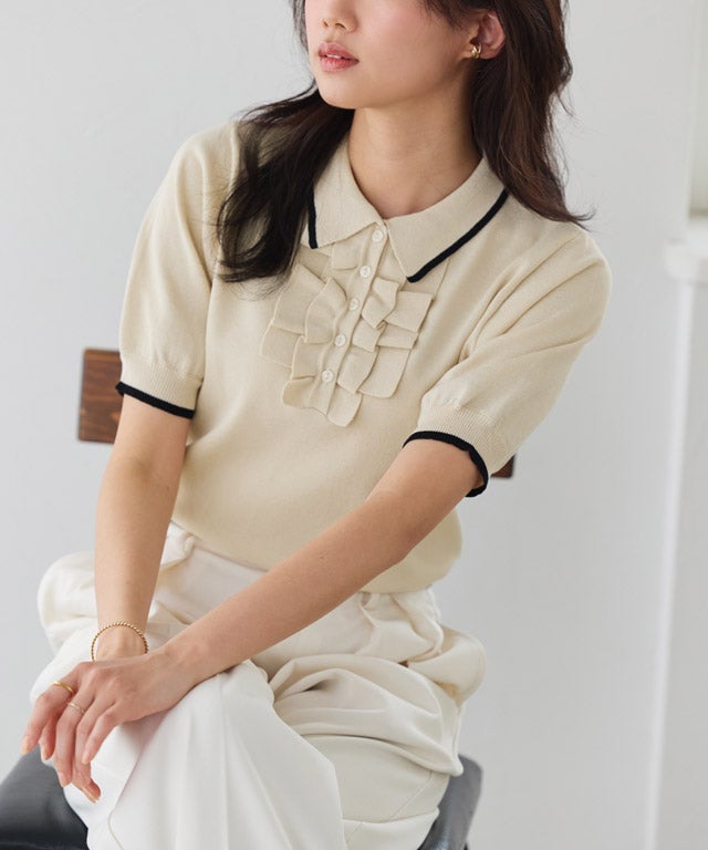 162cm / アイボリー×ブラック / M