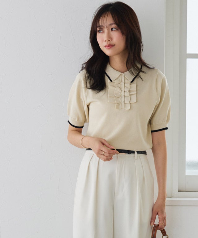 162cm / アイボリー×ブラック / M