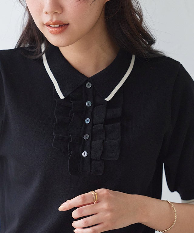 162cm / ブラック×アイボリー / M