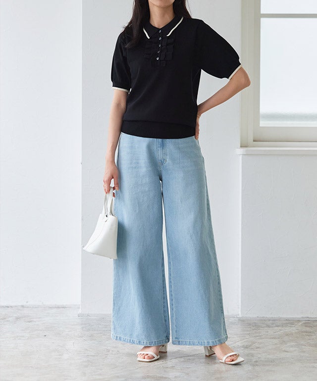 162cm / ブラック×アイボリー / M