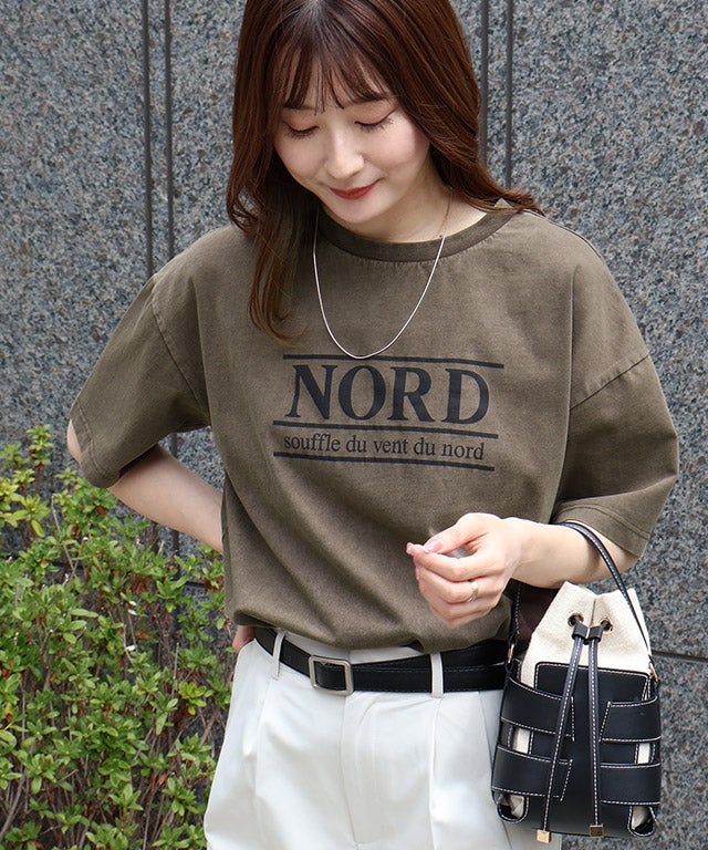 ピグメント加工オーバーサイズロゴTシャツ【Pierrot】 【スピード配送