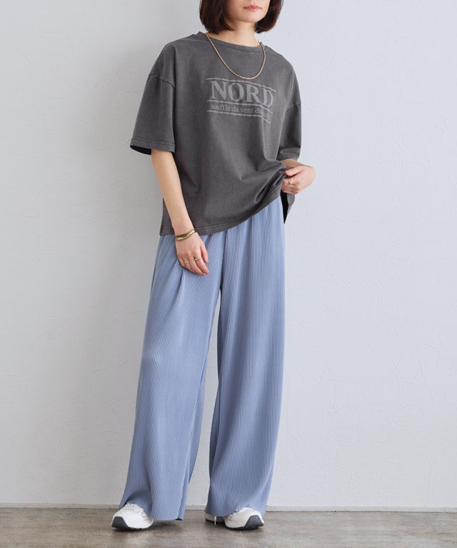 ピグメント加工オーバーサイズロゴTシャツ【Pierrot】 【スピード配送