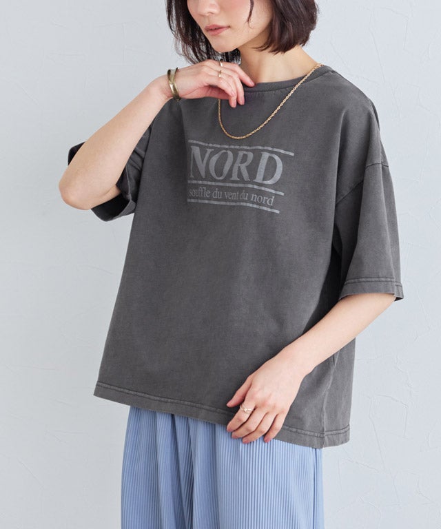 ピグメント加工オーバーサイズロゴTシャツ【Pierrot】 【スピード配送