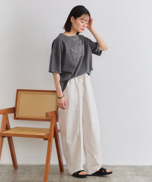 ピグメント加工オーバーサイズロゴTシャツ【Pierrot】 【スピード配送