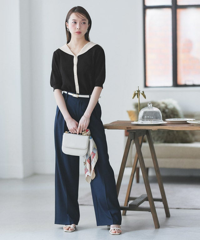 163cm / ブラック×オフホワイト / M