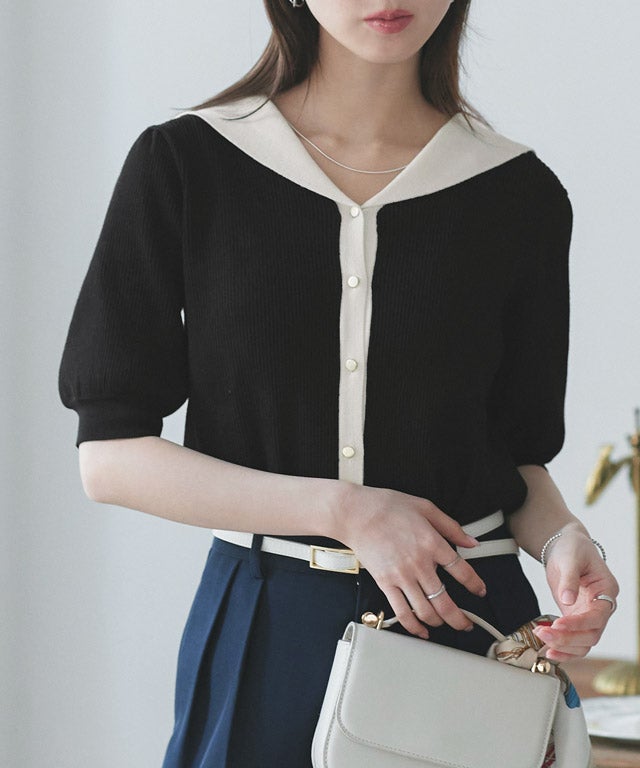 163cm / ブラック×オフホワイト / M