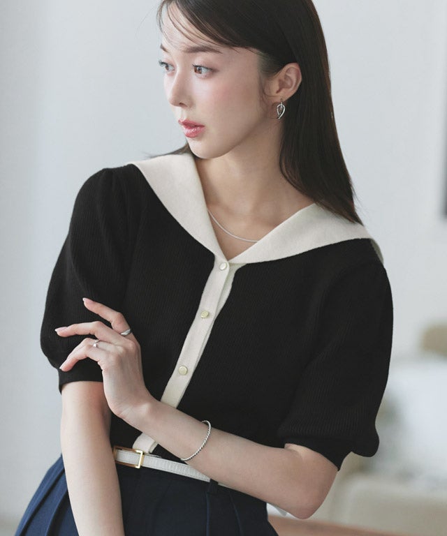 163cm / ブラック×オフホワイト / M