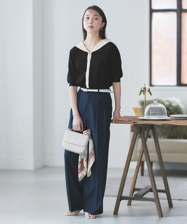 163cm / ブラック×オフホワイト / M