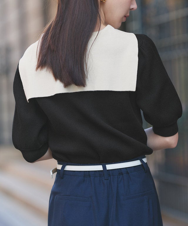 163cm / ブラック×オフホワイト / M