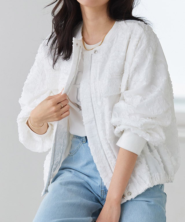 フラワージャカードブルゾン