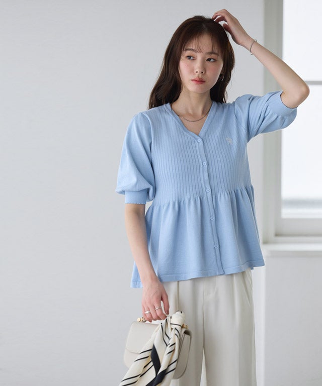 167cm / ライトブルー×オフホワイト / M