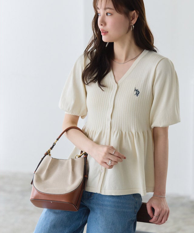 167cm / アイボリー×ネイビー / M