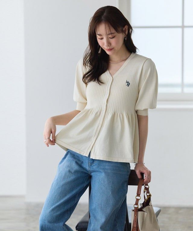 167cm / アイボリー×ネイビー / M